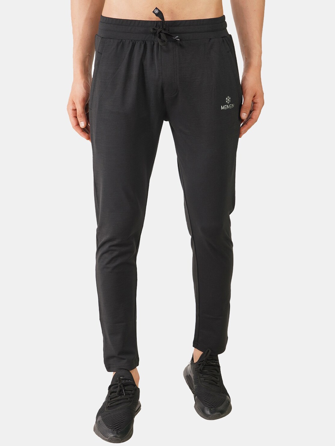 

MEMEN Men Black Solid Track Pants