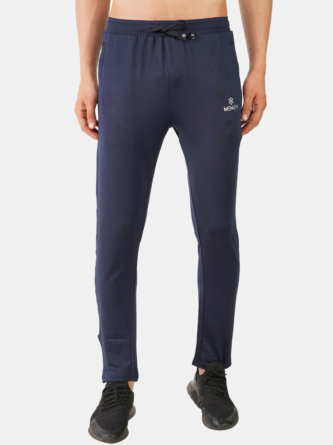 

MEMEN Men Navy Blue Solid Track Pants