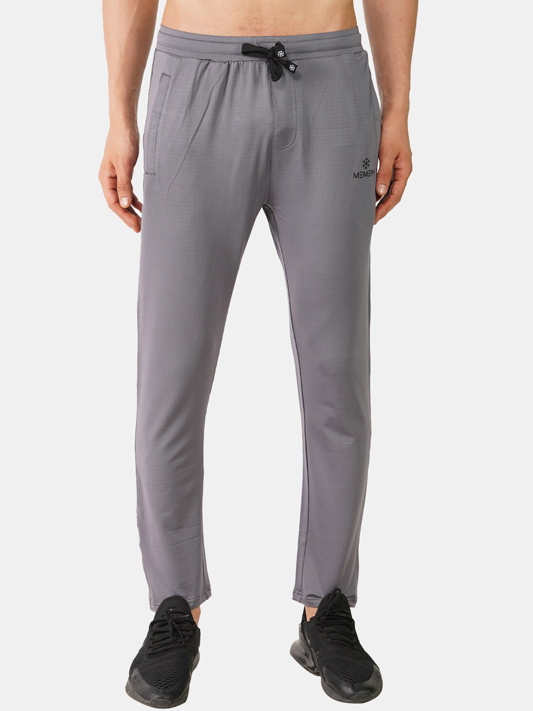 

MEMEN Men Grey Self Designed Track Pants