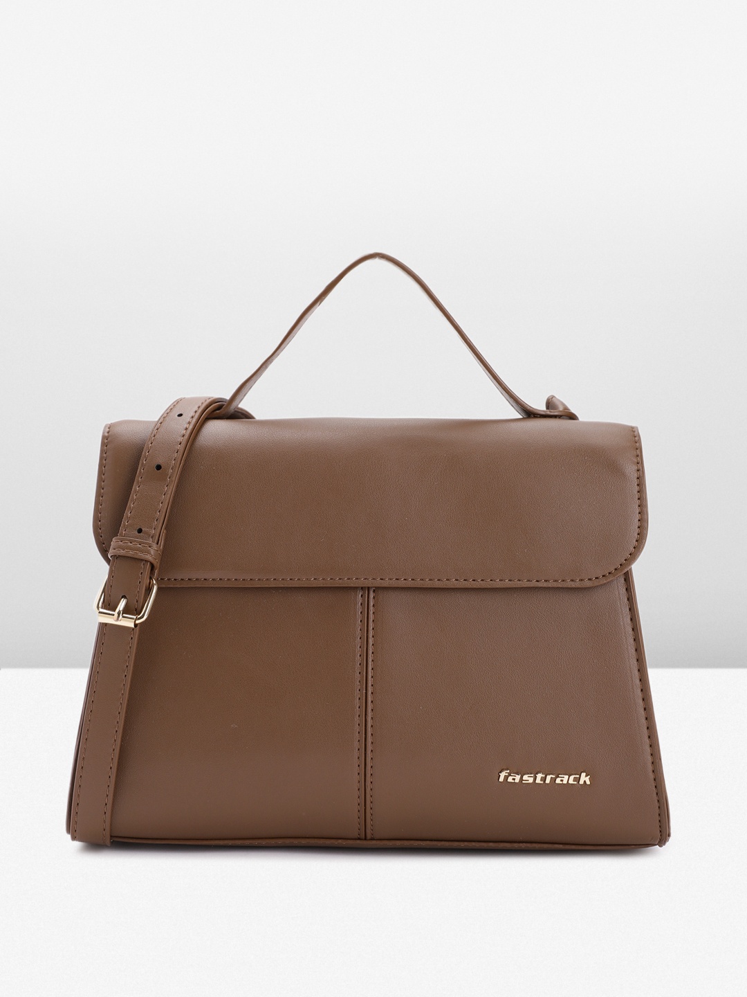 

Fastrack Solid Structured Satchel, Brown