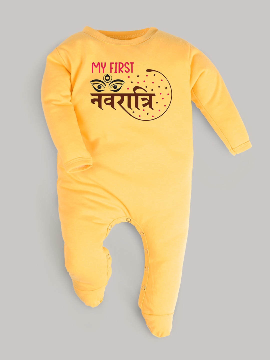 

FFLIRTYGO Unisex Kids Yellow Printed Basic Jumpsuit