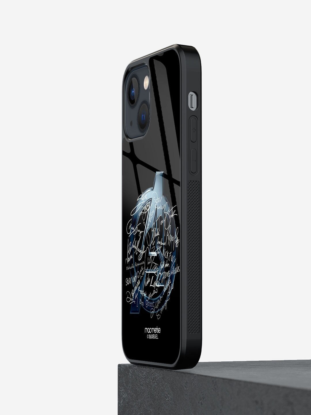 

macmerise Black Printed Avengers Nostalgia iPhone 13 Mini Back Case