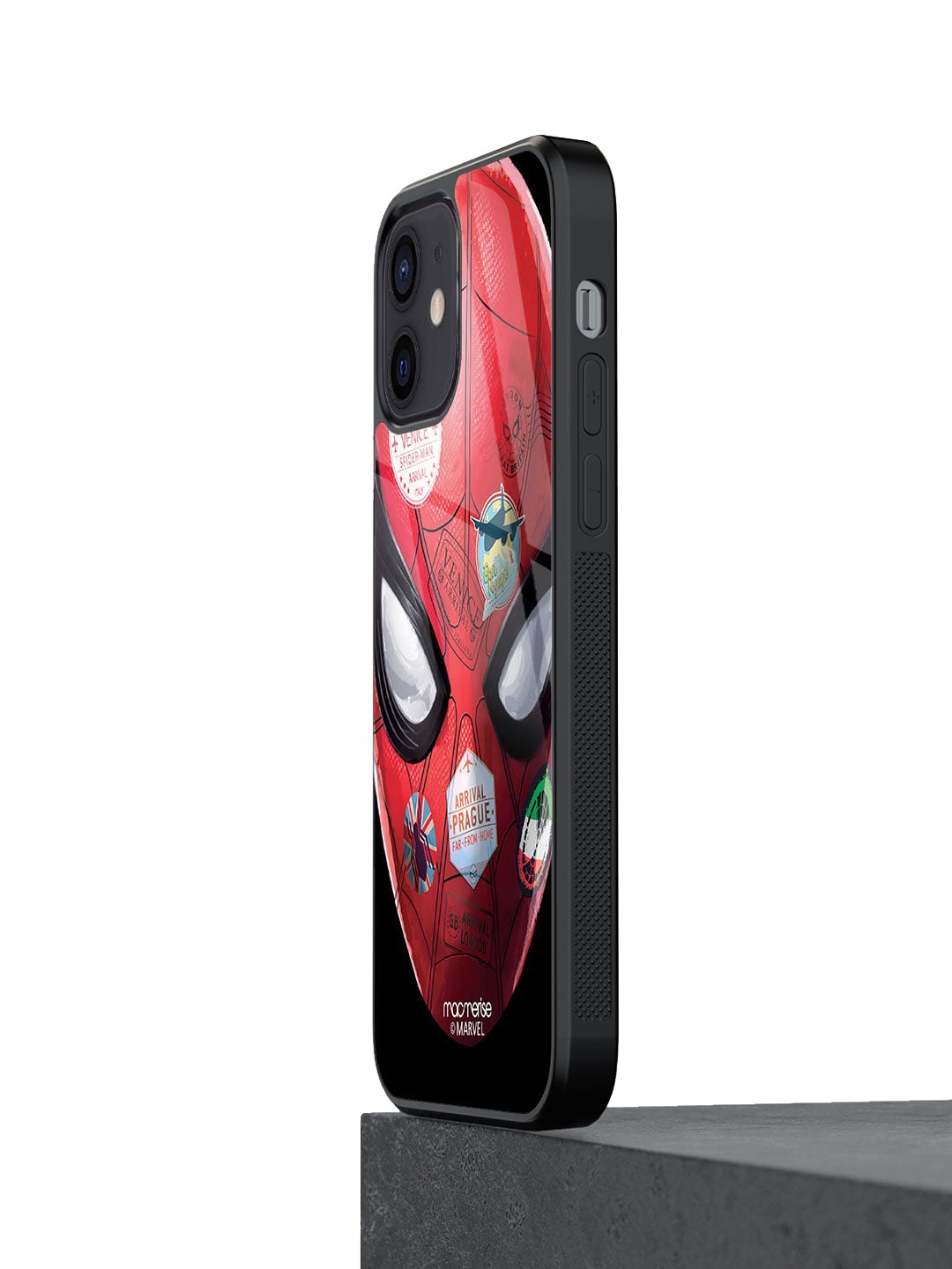 

macmerise Red & Grey Spidey Travel Stamps iPhone 12 Back Case