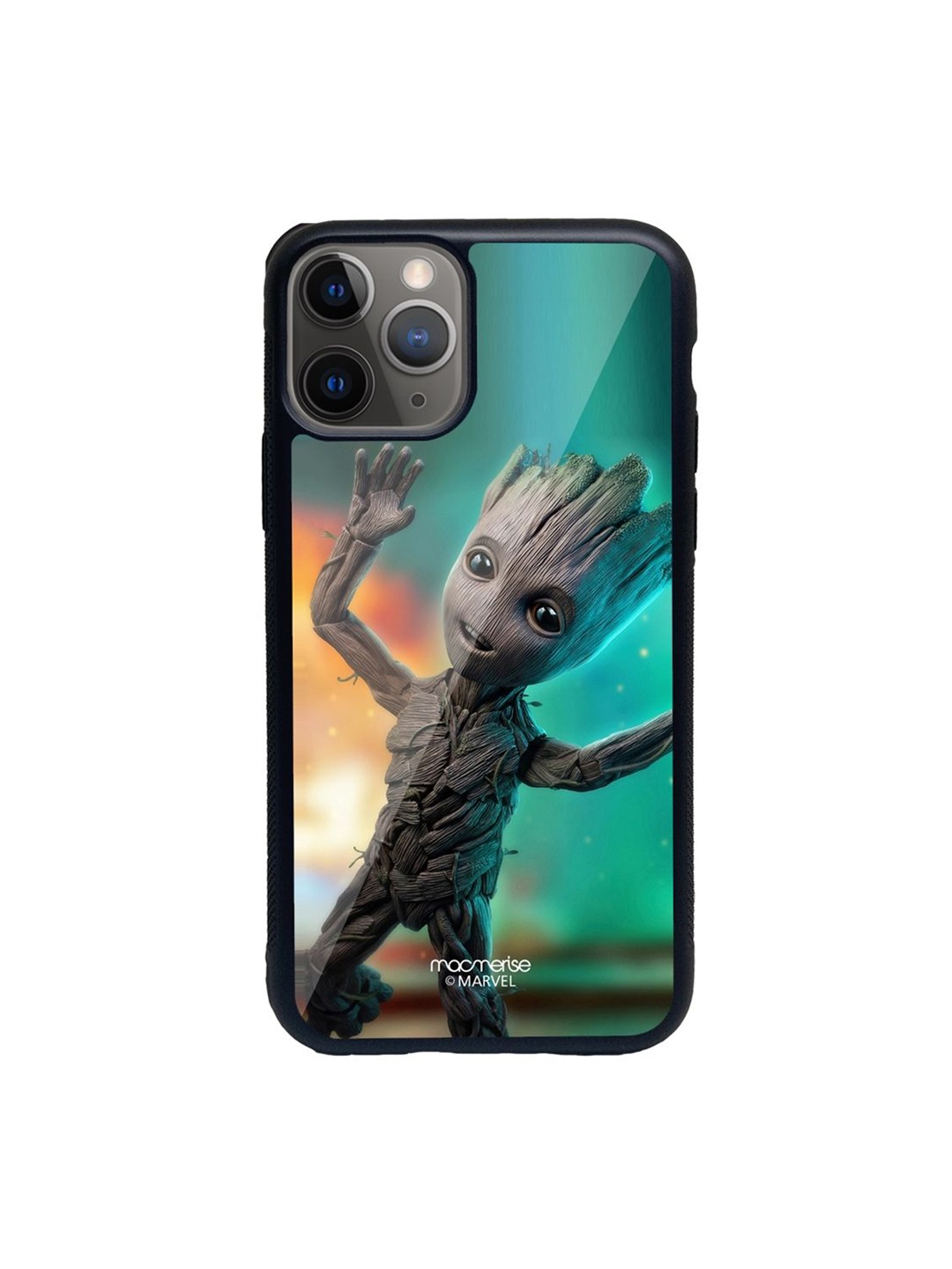 

macmerise Grey & Green Printed Baby Groot Dance iPhone 11 Pro Max Back Case