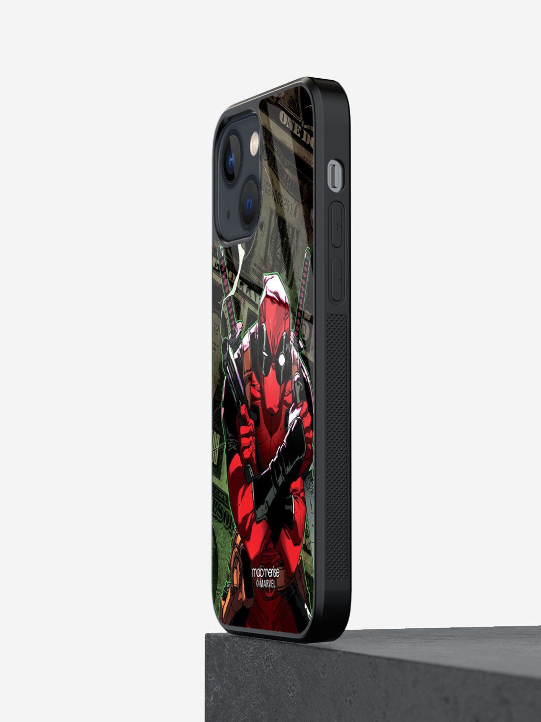

macmerise Red Printed Deadpool Dollar iPhone 13 Back Case, Multi