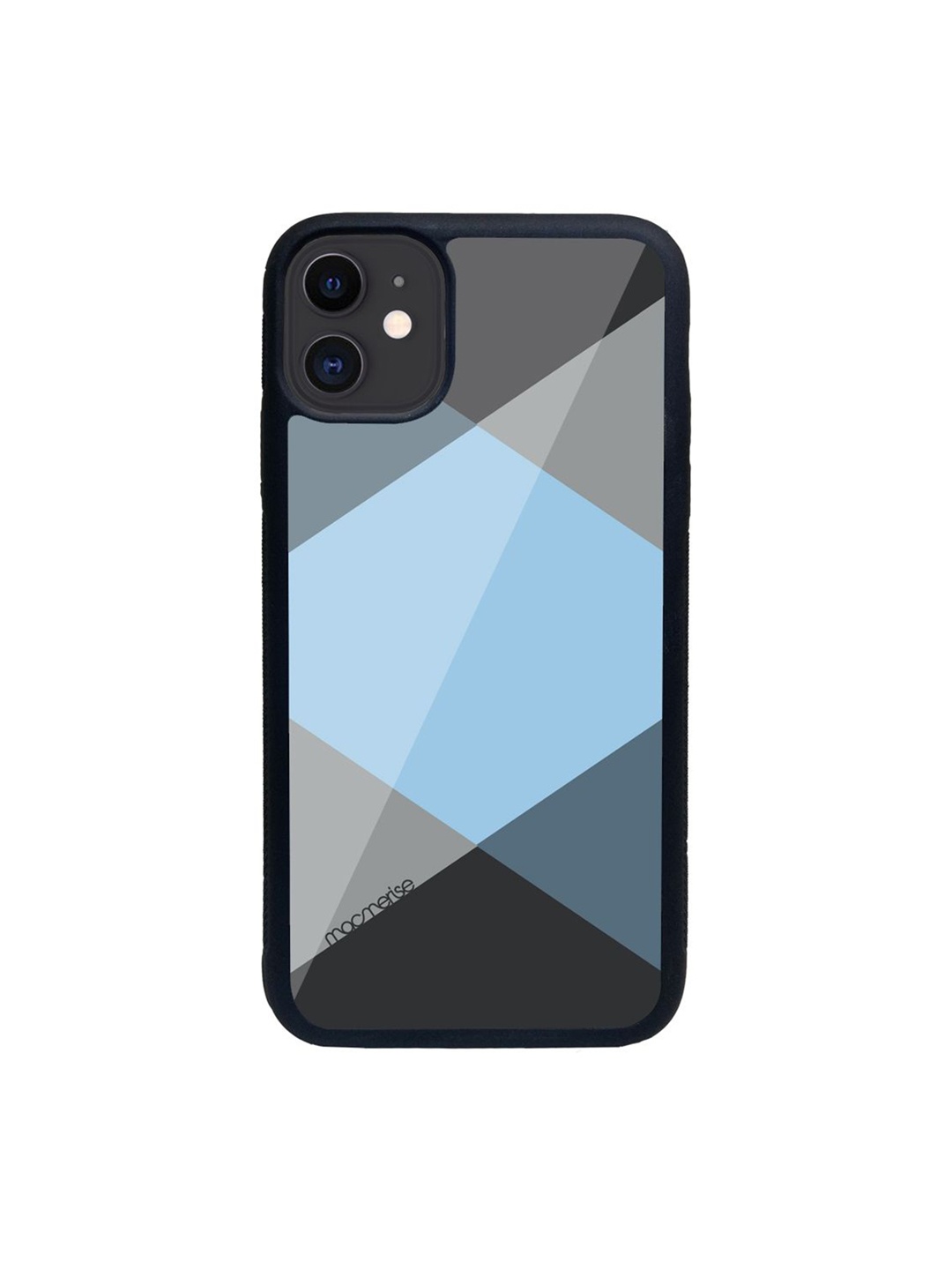 

macmerise Blue & Grey Printed Criss Cross iPhone 11 Back Case