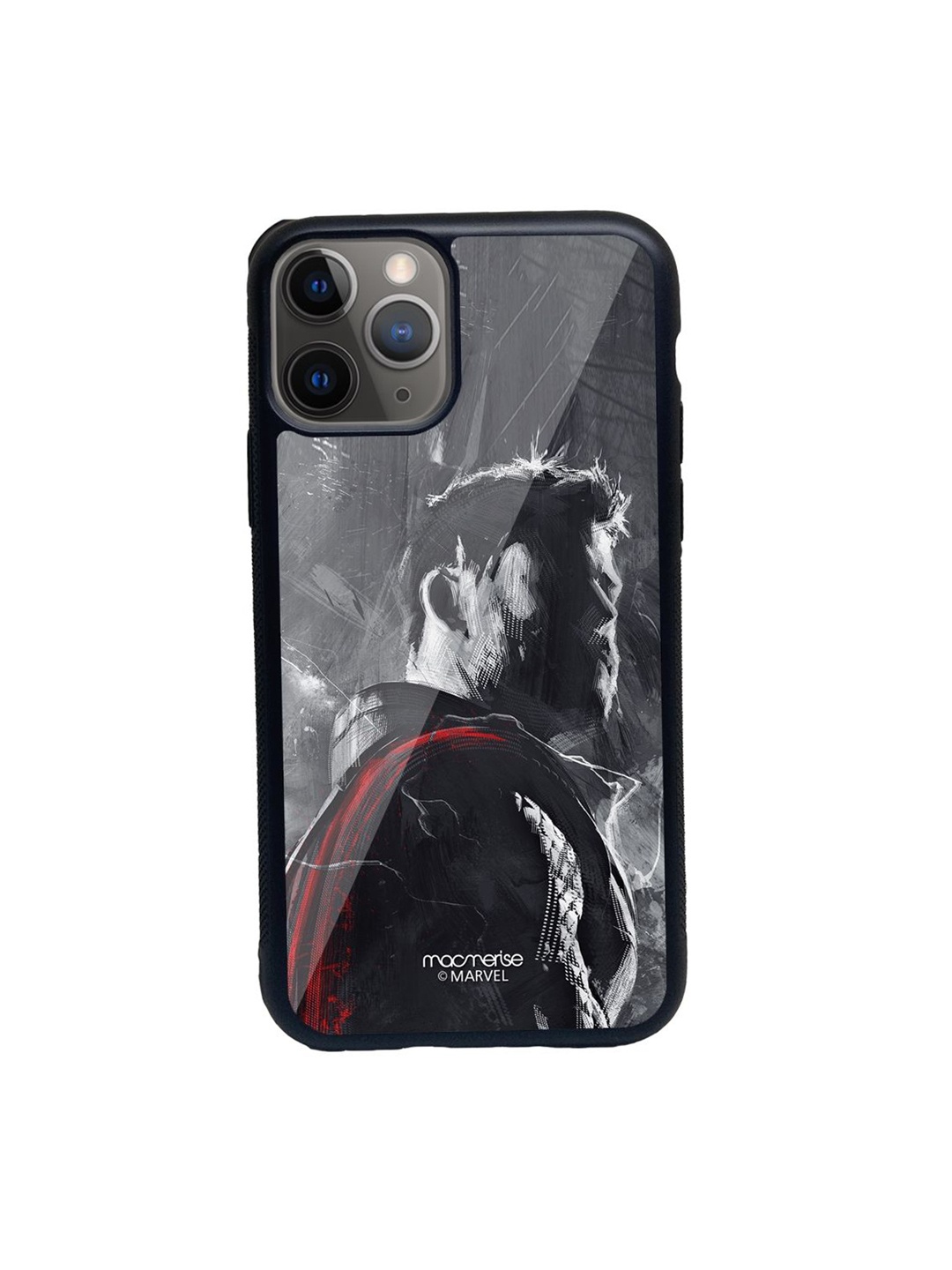 

macmerise Black Printed Art Thor Glass iPhone 11 Pro Back Case, Multi