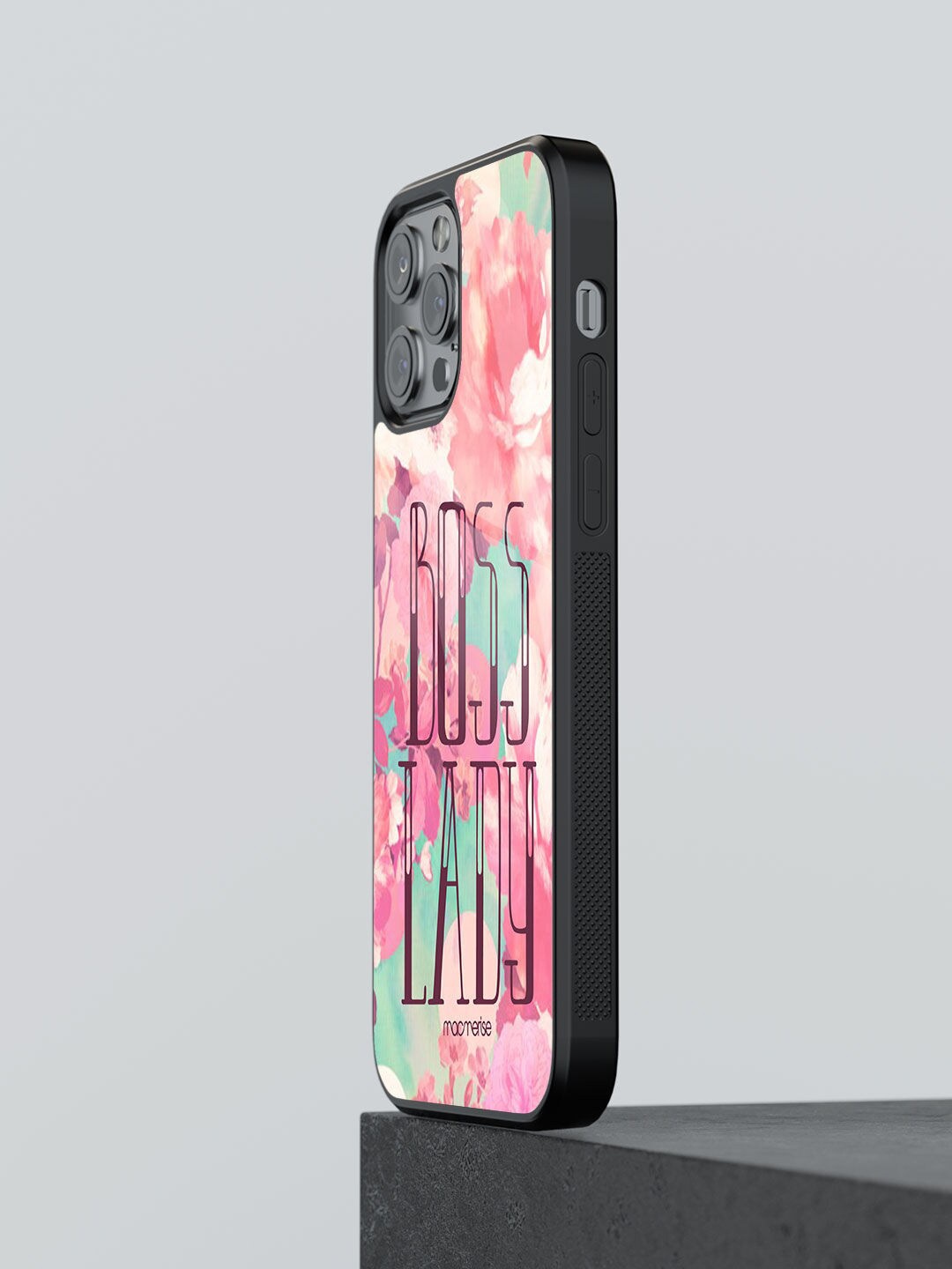 

macmerise Pink Boss Lady Printed iPhone 13 Pro Max Glass Back Case