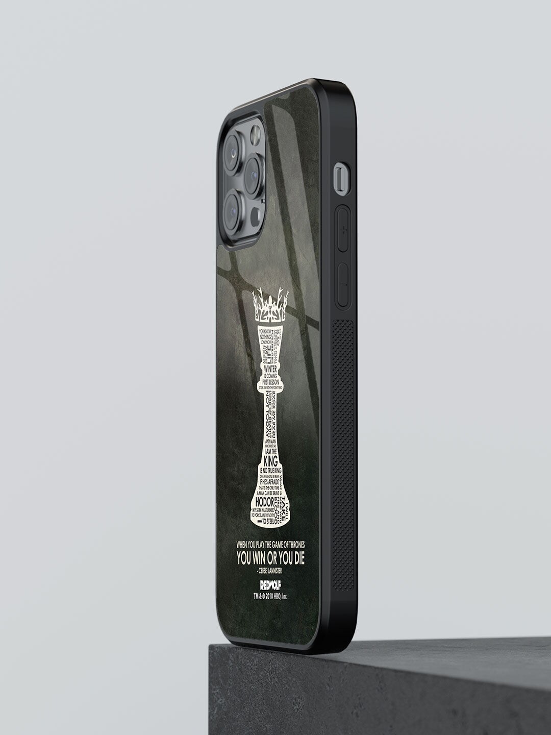 

macmerise Black & White Win Or Die Printed iPhone 12 Pro Glass Back Case
