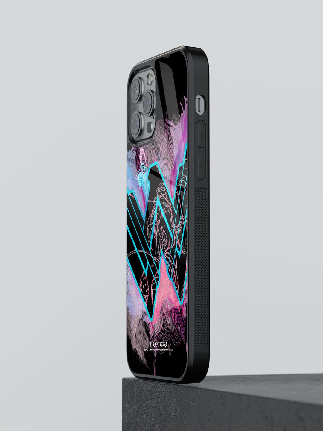 

macmerise Pink & Blue Printed Wonder Woman Splash iPhone 13 Pro Max Back Case