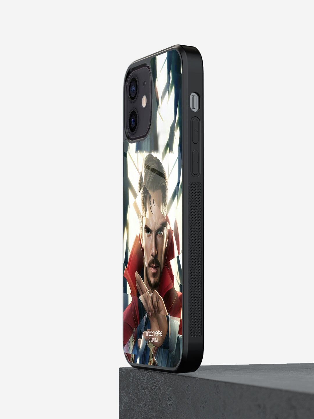 

macmerise Black Printed Doctor Strange Geometric Glass iPhone 12 Phone Case