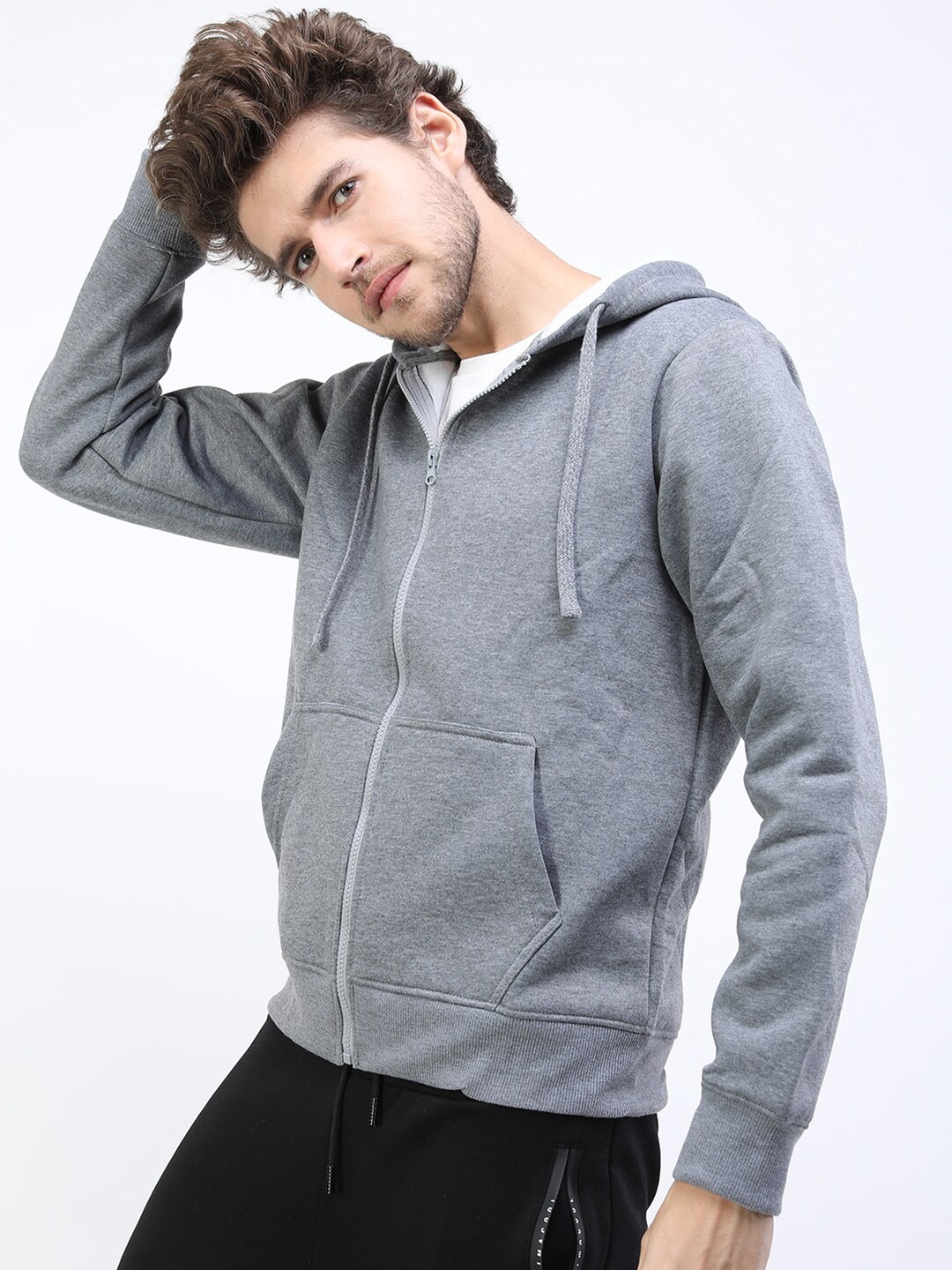 

HIGHLANDER Men Grey Hooded Sweatshirt