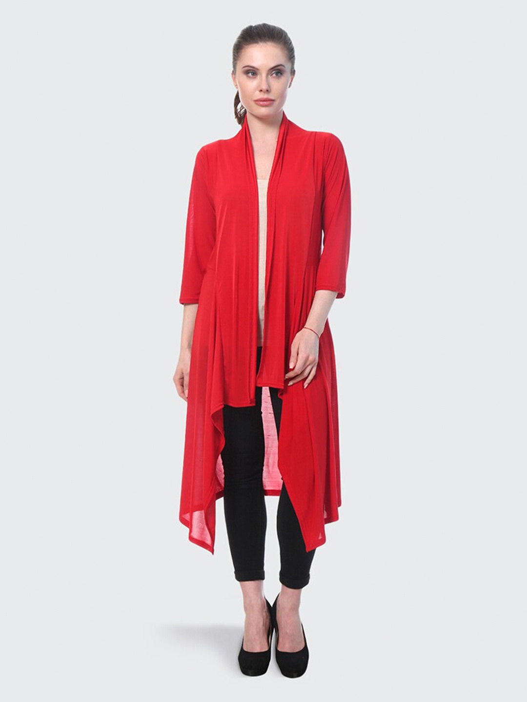 

BUY NEW TREND Women Red Solid Shrug