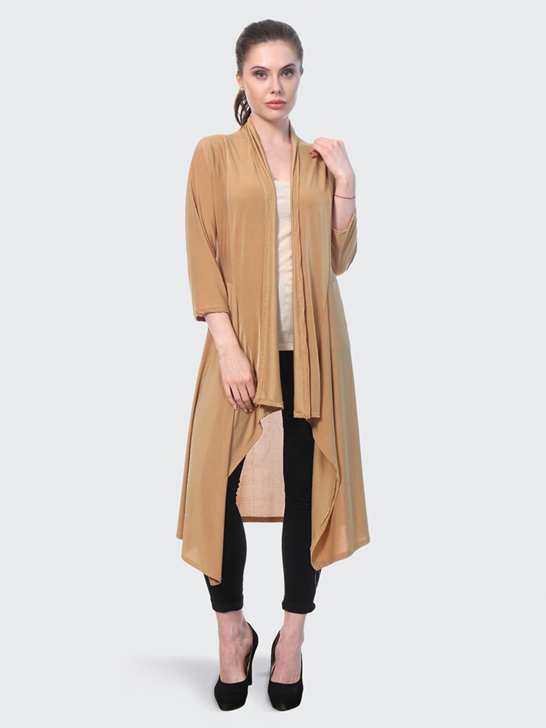 

BUY NEW TREND Women Beige Solid Shrug