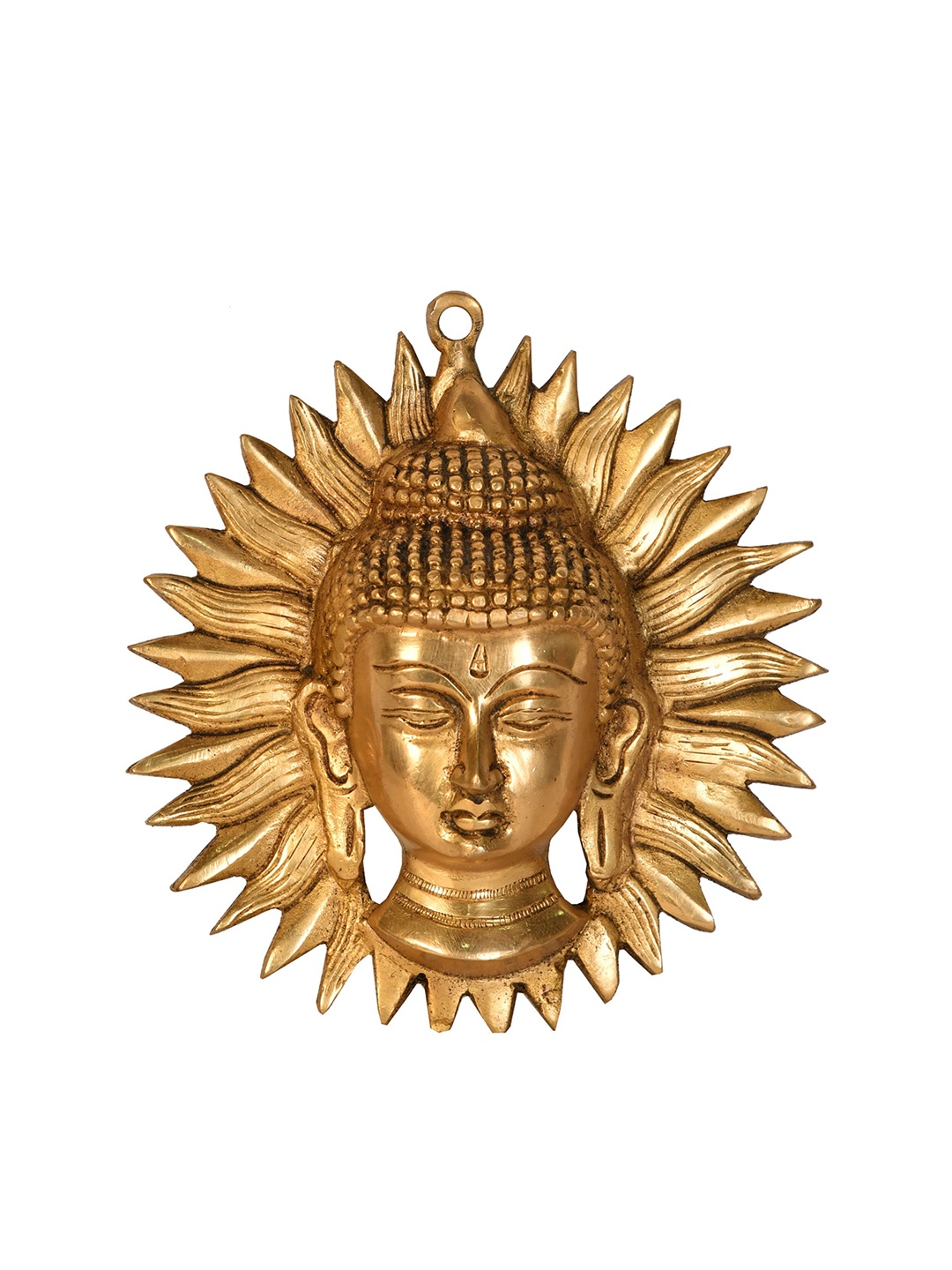 

Exotic India Gold-Toned Textured Lord Buddha Wall Hanging Mask