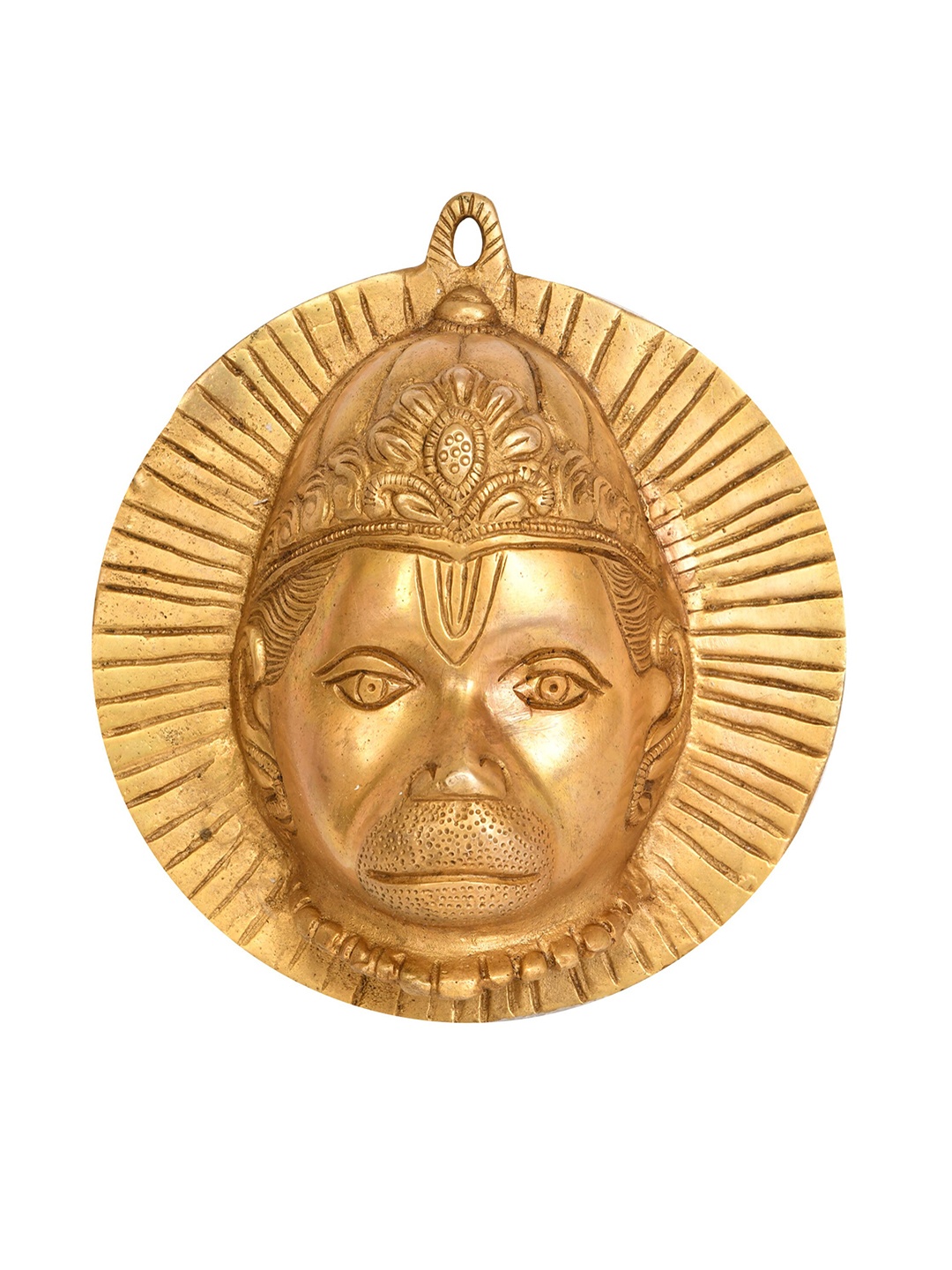 

Exotic India Gold-Toned Textured Hanuman Mask Wall-Hanging