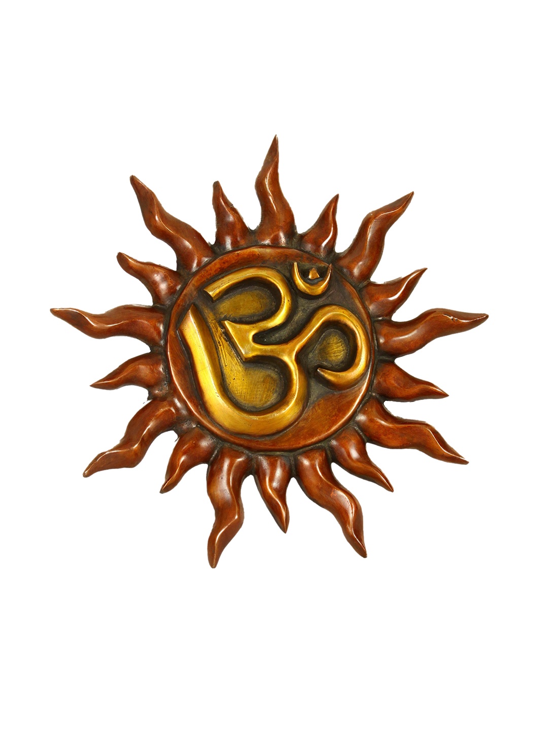 

Exotic India Gold-Toned Textured Om Wall-Hanging Plate
