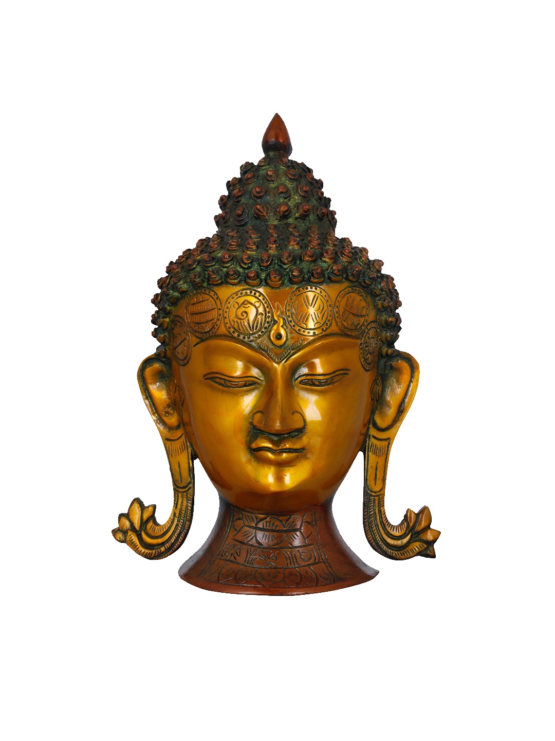 

Exotic India Brown & Copper-Toned Textured Lord Buddha Wall Hanging Mask