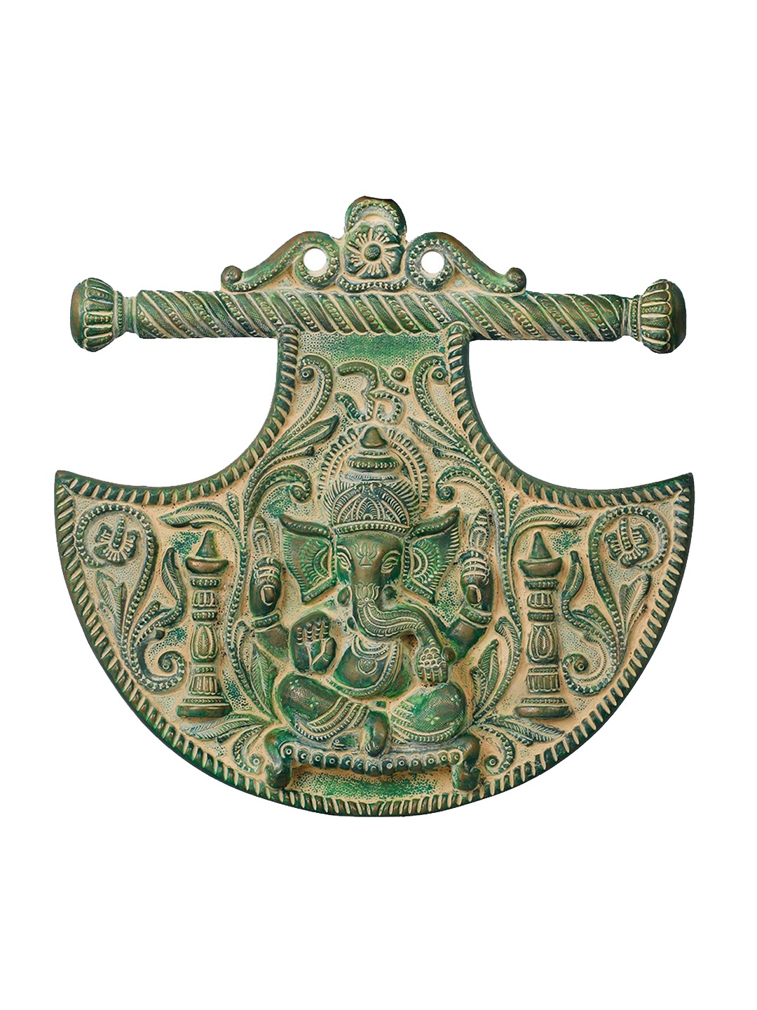 

Exotic India Green Textured Ganesha Wall Hanging