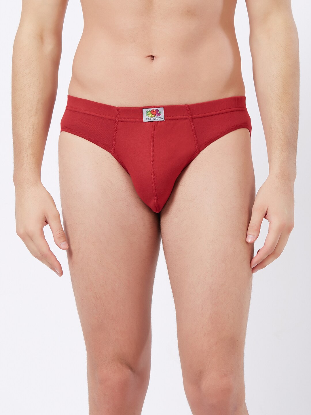 

Fruit of the loom Men Red Solid Cotton Briefs