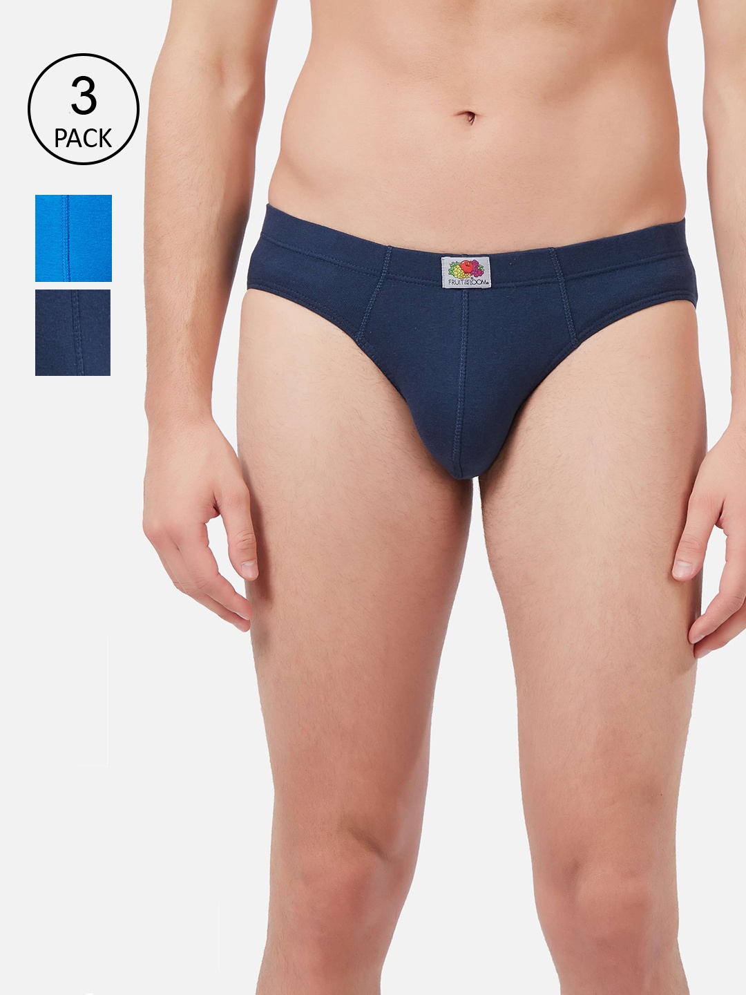 

Fruit of the loom Men Pack Of 2 Assorted Basic Briefs, Navy blue