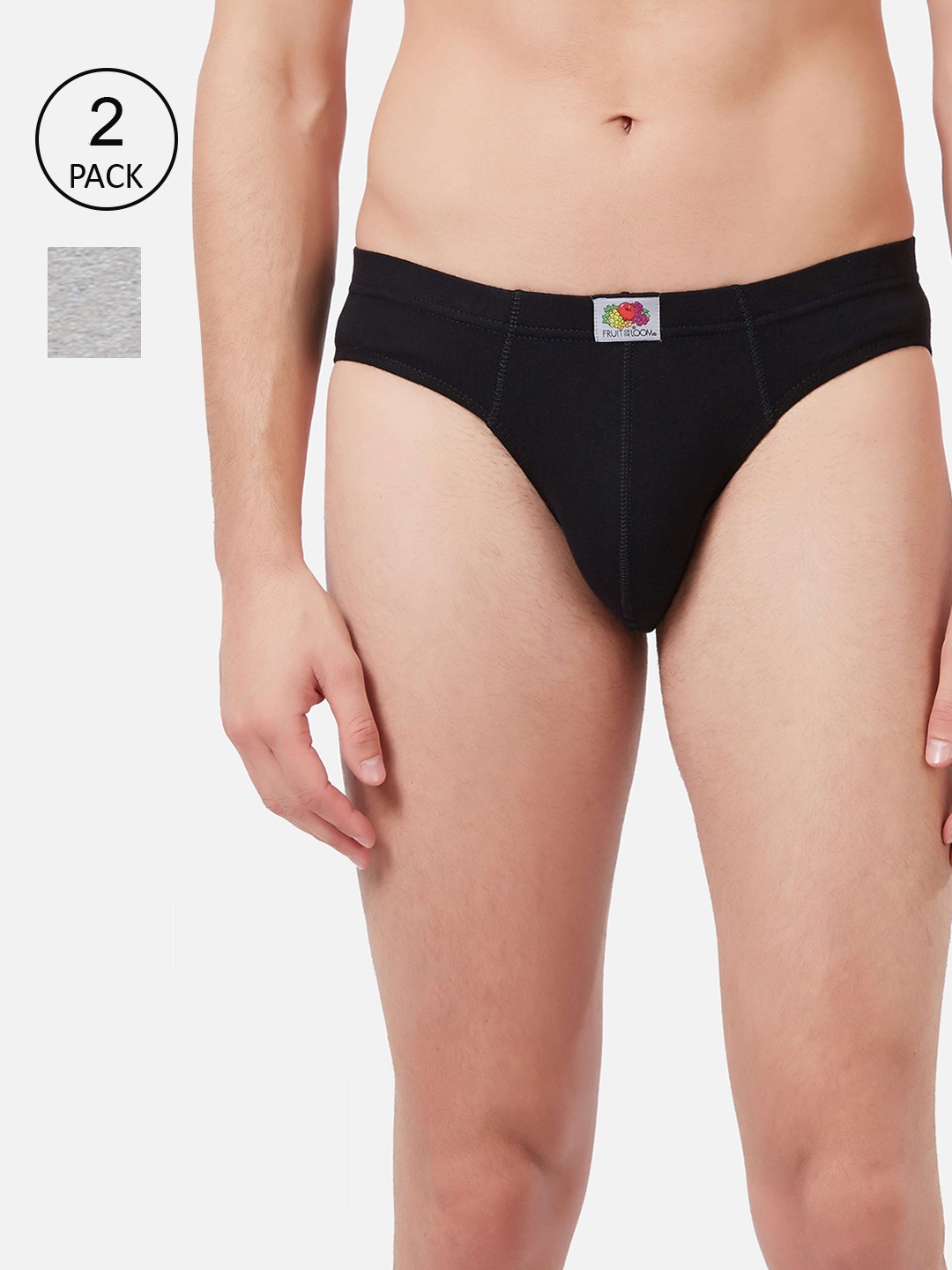 

Fruit of the loom Men Pack of 2 Basic Briefs, Black