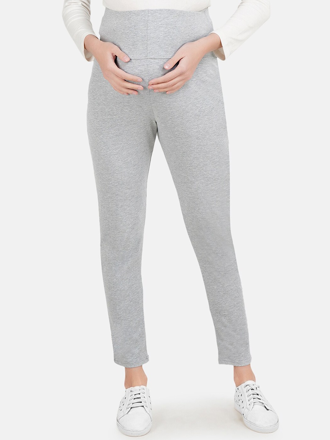 

KOI SLEEPWEAR Women Grey Solid Cotton Maternity Track Pants