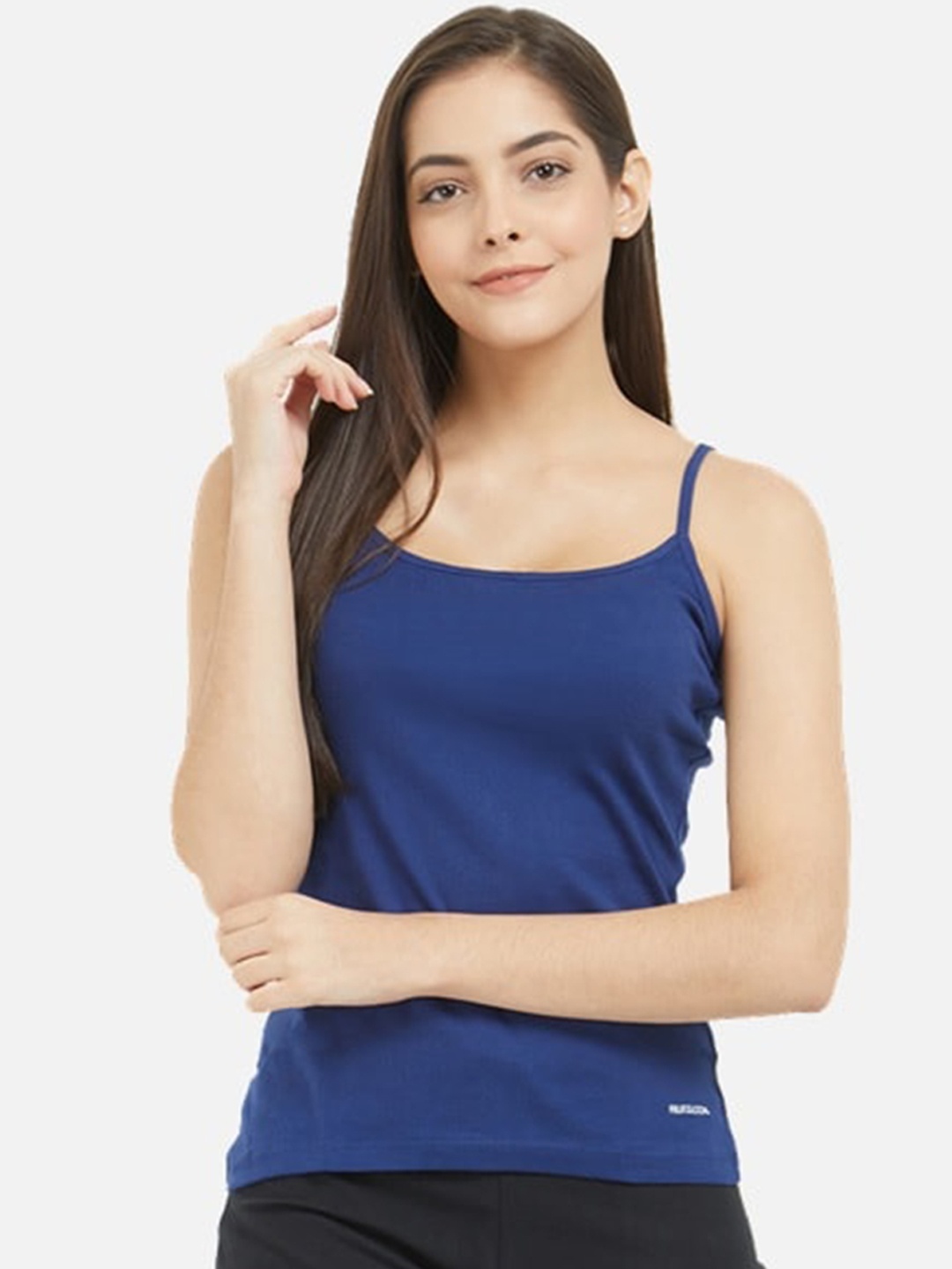 

Fruit of the loom Women Blue Solid Pure Cotton Camisoles