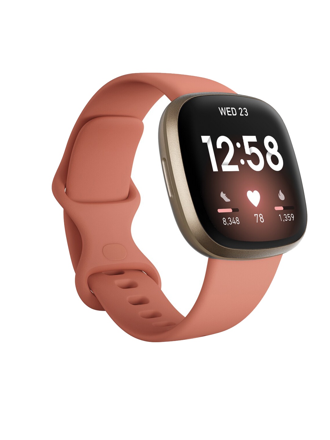 

Fitbit Unisex Gold-Toned & Pink Versa 3 Health & Fitness Smart Watch