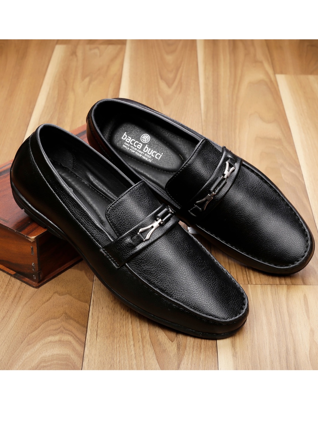 

bacca bucci Men Black PU Slip-On Sneakers