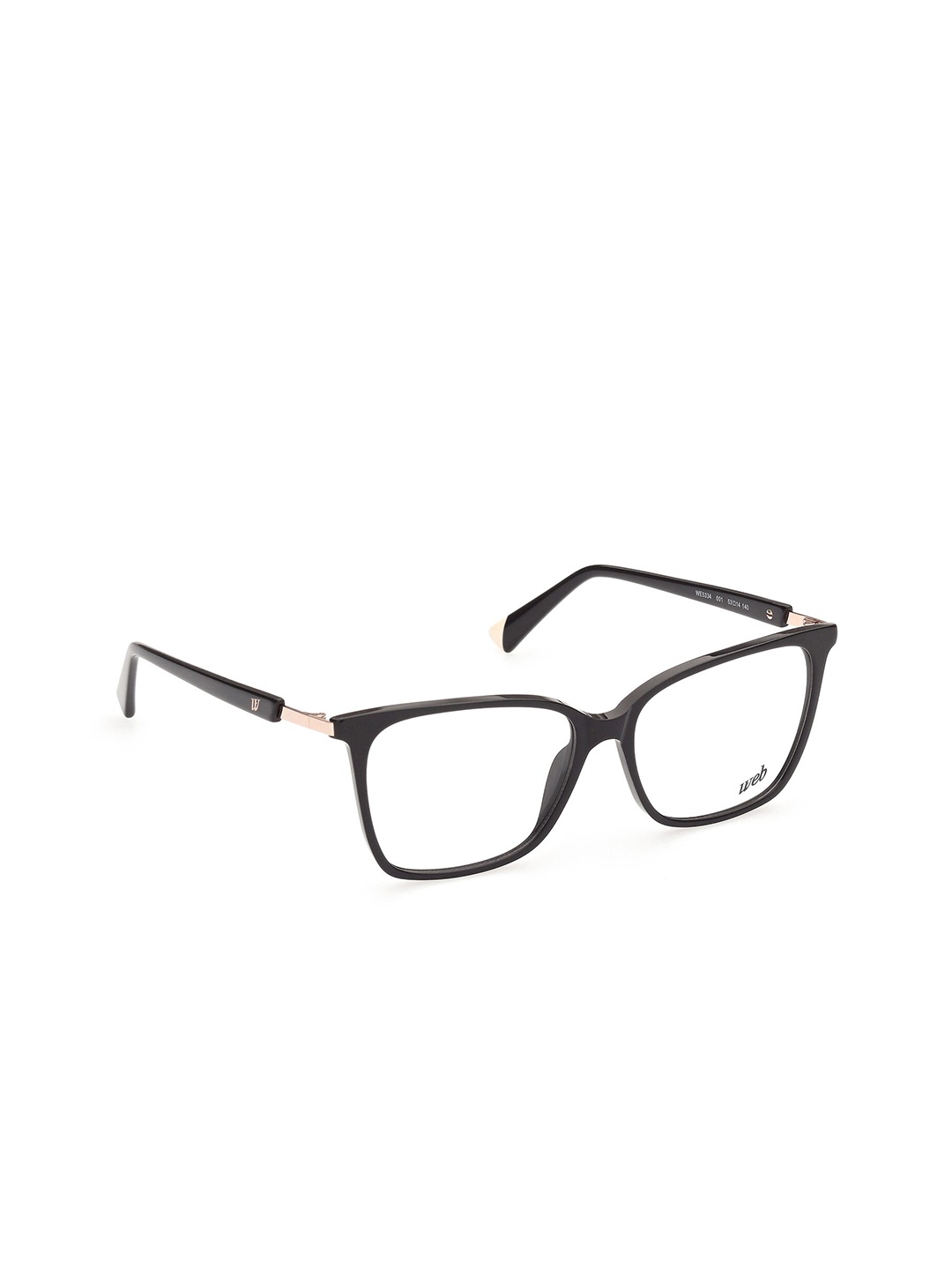 

WEB EYEWEAR Women Black & Gold-Toned Full Rim Square Frames