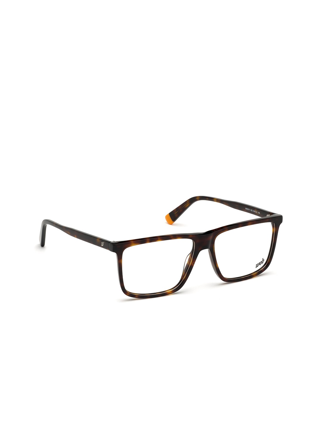 

WEB EYEWEAR Men Transparent & Brown Abstract Full Rim Rectangle Frames WE5311 56 052
