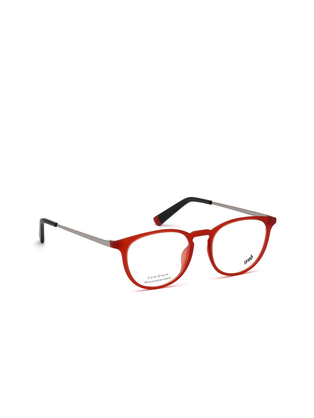 

WEB EYEWEAR Women Transparent & Red Full Rim Oval Frames WE5256 49 067