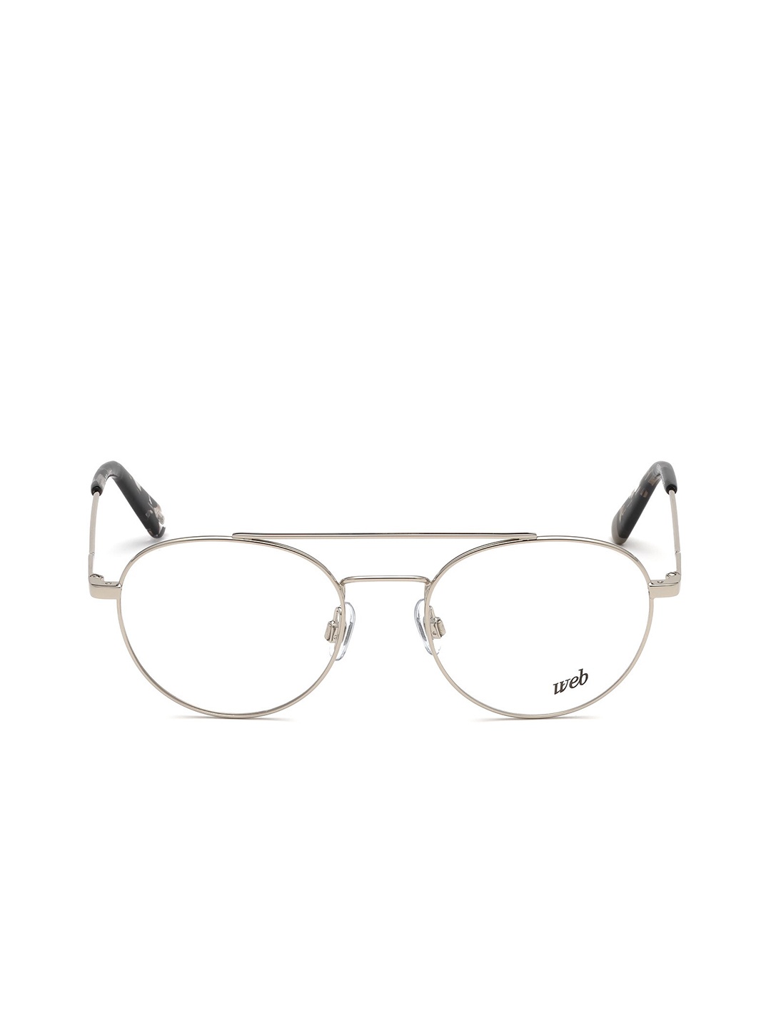 

WEB EYEWEAR Men Transparent & Silver-Toned Full Rim Aviator Frames WE5271 51 016