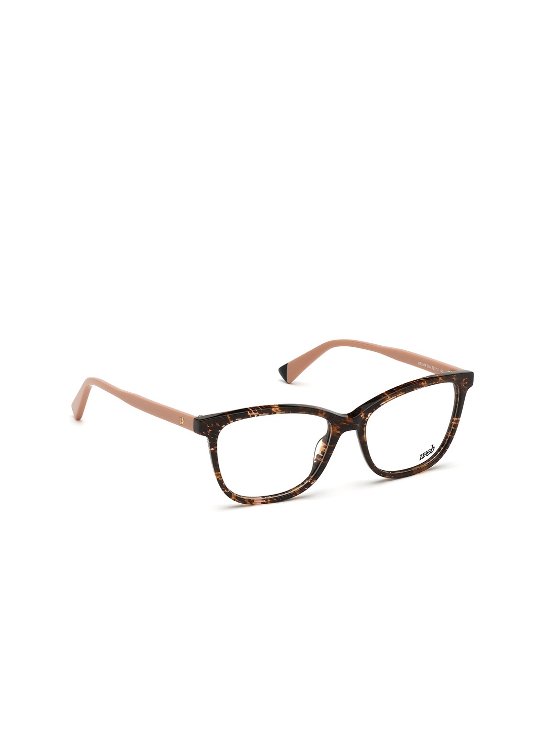 

WEB EYEWEAR Women Beige & Brown Abstract Full Rim Square Frames WE5314 52 056