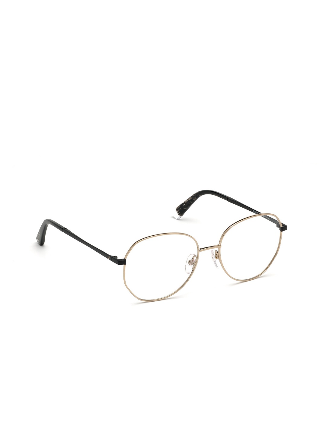 

WEB EYEWEAR Unisex Gold-Toned & Black Full Rim Round Frames WE5317 55 032