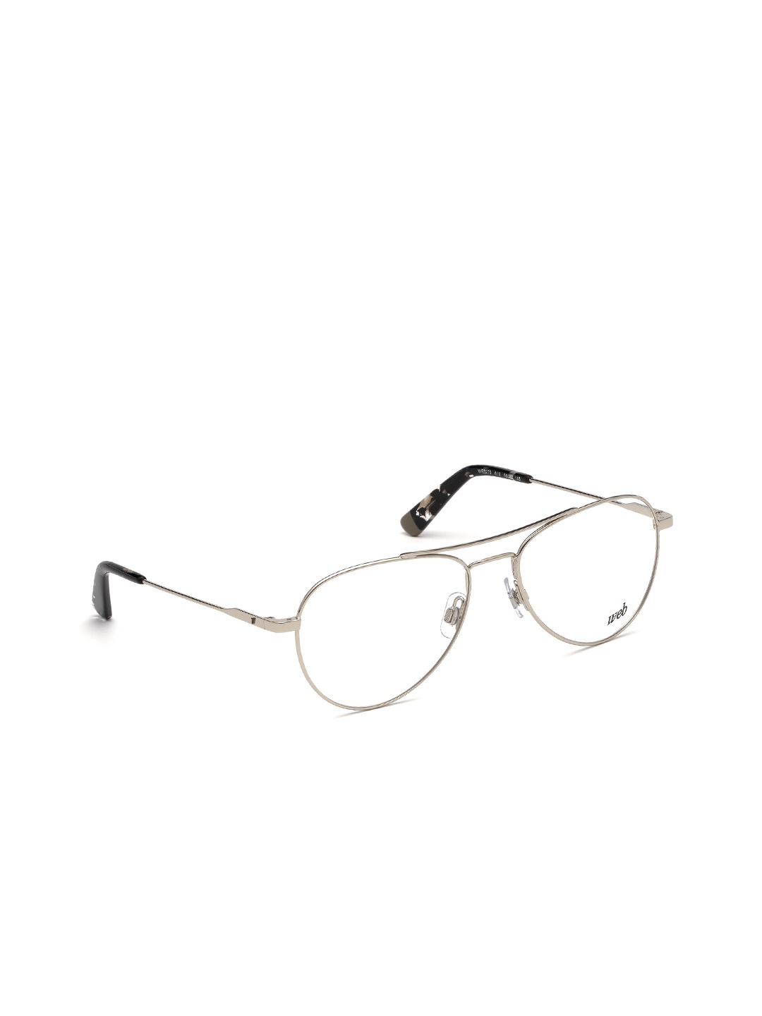 

WEB EYEWEAR Unisex Silver-Toned & Black Full Rim Aviator Frames