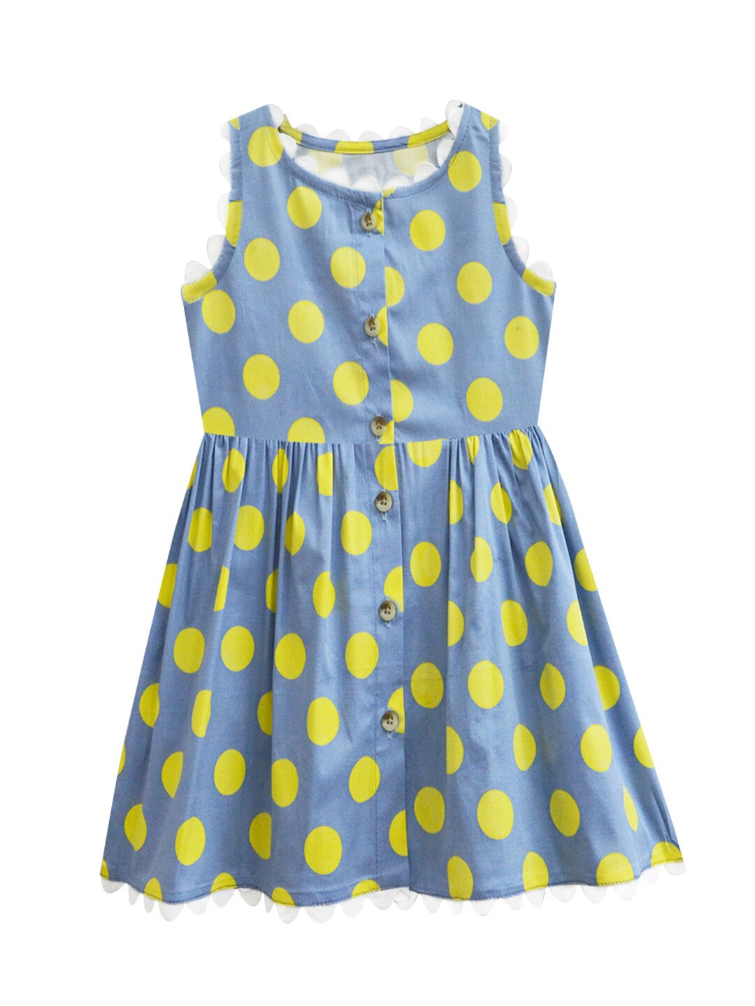 

A T U N Girls Blue Casual Pure Cotton Dress