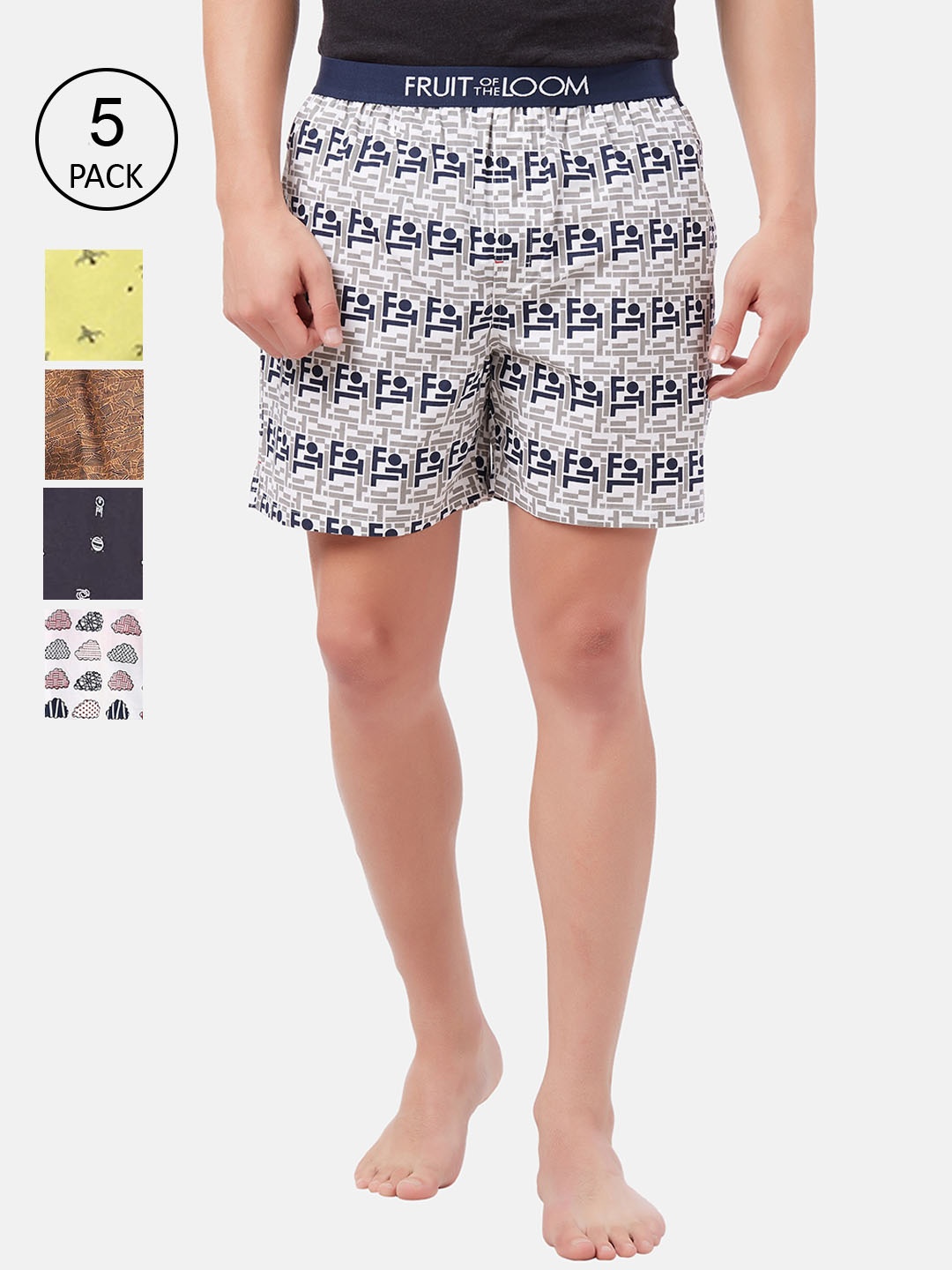 

Fruit of the loom Men Pack Of 5 Assorted Boxers
