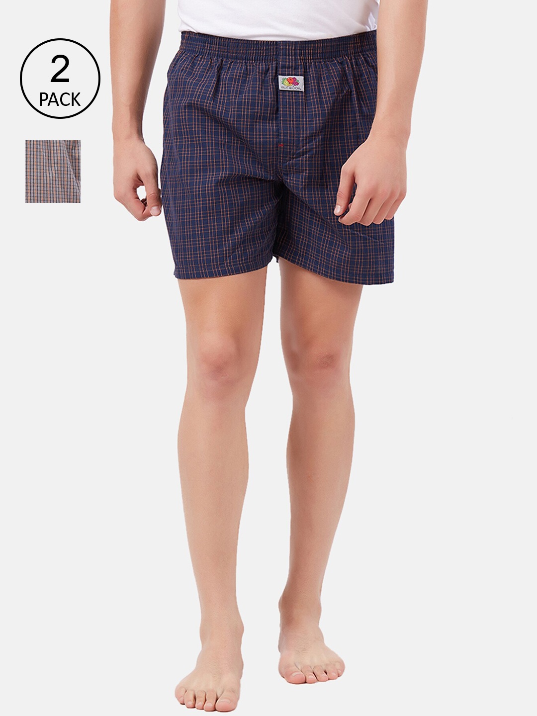 

Fruit of the Loom Men Pack of 2 Woven Printed Boxer Shorts, Black
