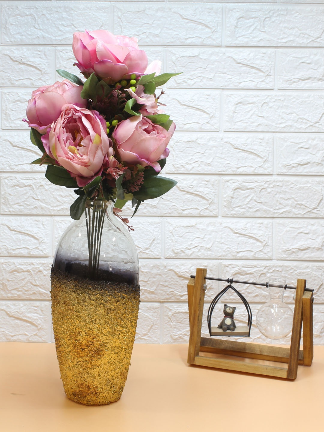 

PolliNation Pink Peony Artificial Flower Bunch