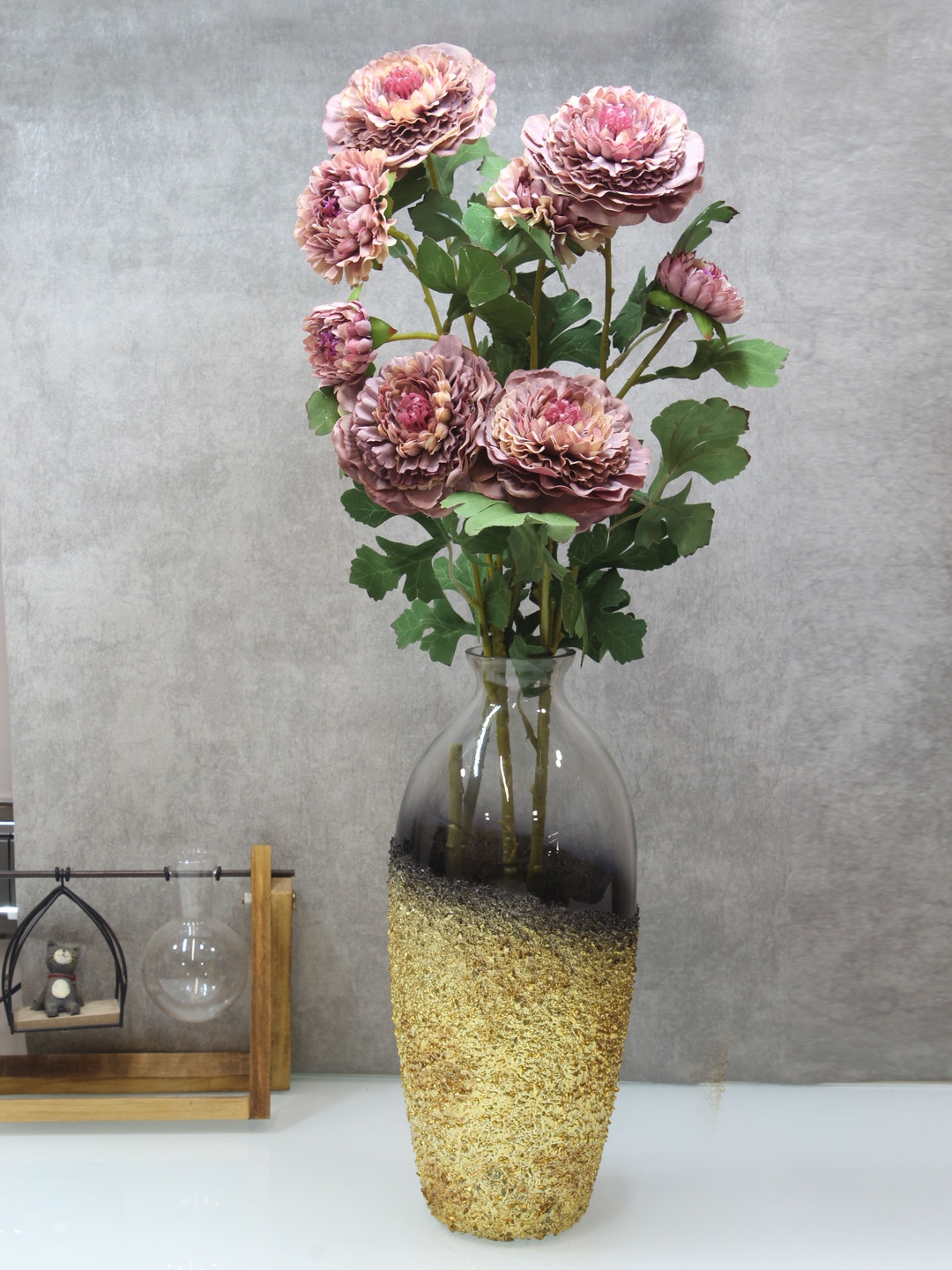 

PolliNation Set of 2 Purple & Green Artificial Purple Peony Flowers