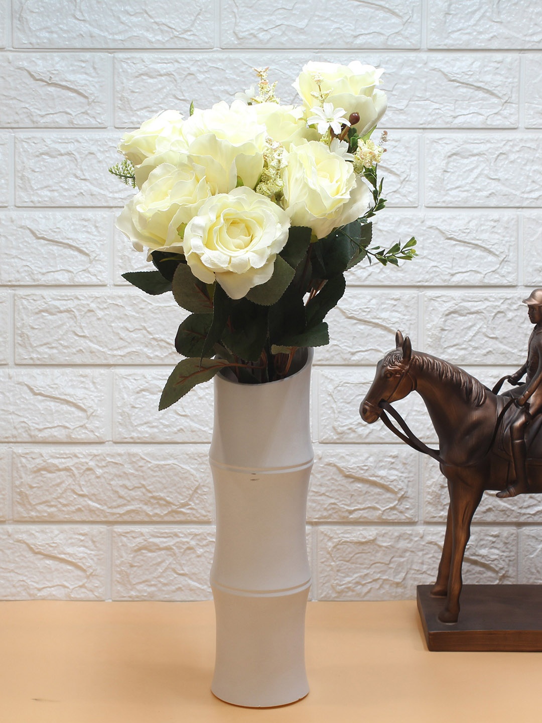 

PolliNation White Rose Artificial Flower Bunch Without Pot