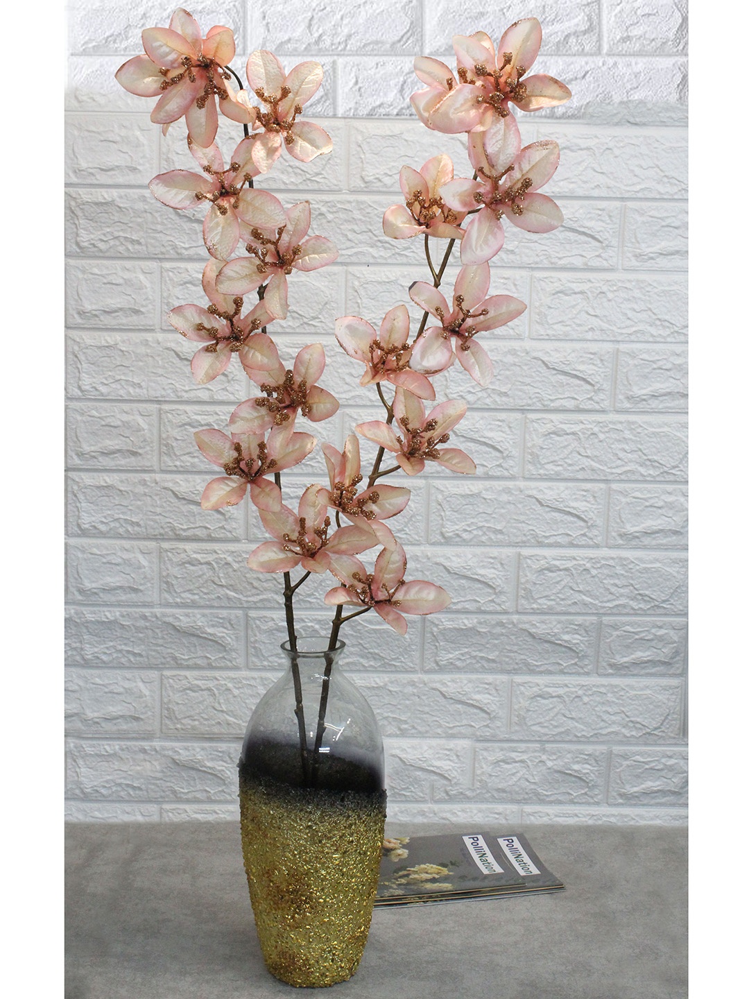 

PolliNation Set Of 2 Pink Artificial Flowers Without Pot