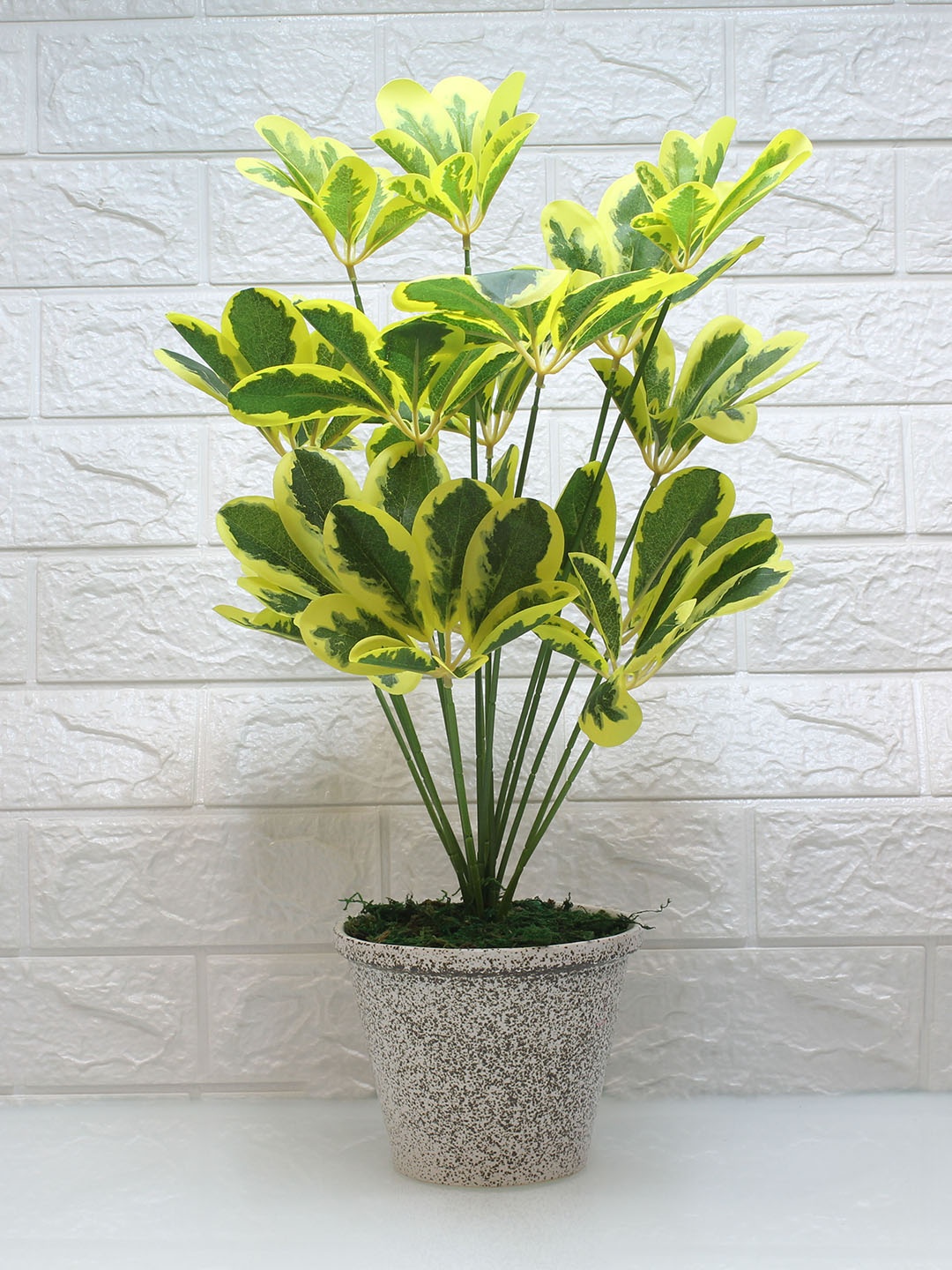 

PolliNation Yellow Artificial Schefflera Flower Bunch Without Pot