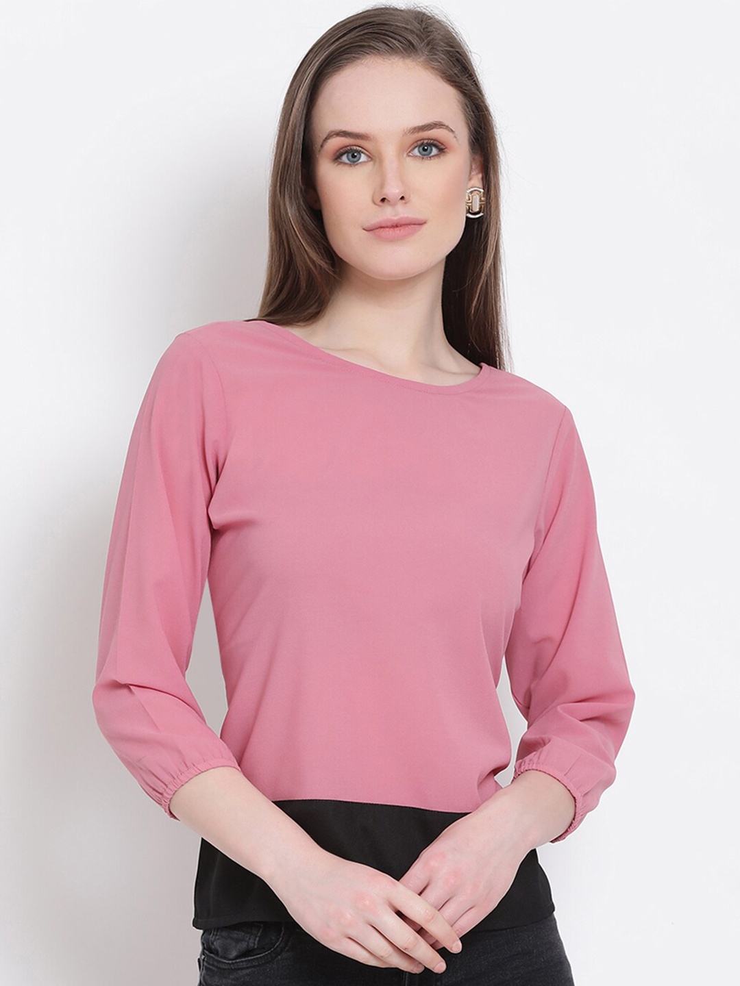 

DRAAX Women Fashions Pink Chiffon Top