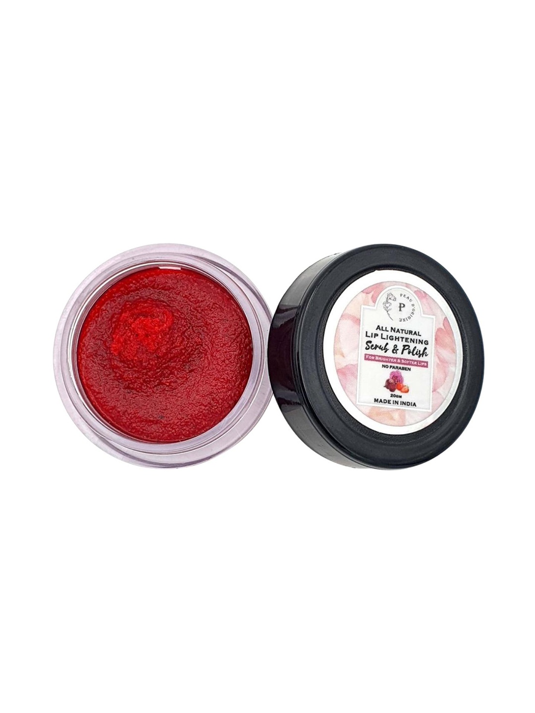 

Peau D'origine Unisex Lightening & Brightening Lip Scrub Balm, Maroon