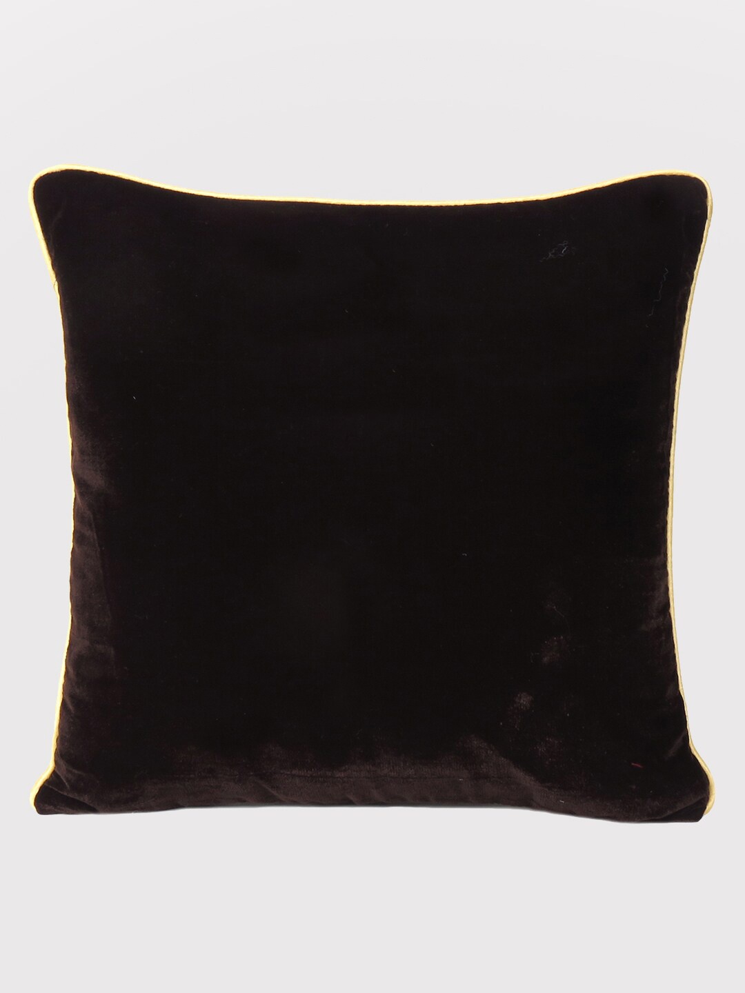 

OUSSUM Brown & Cream-Coloured Velvet Square Cushion Cover