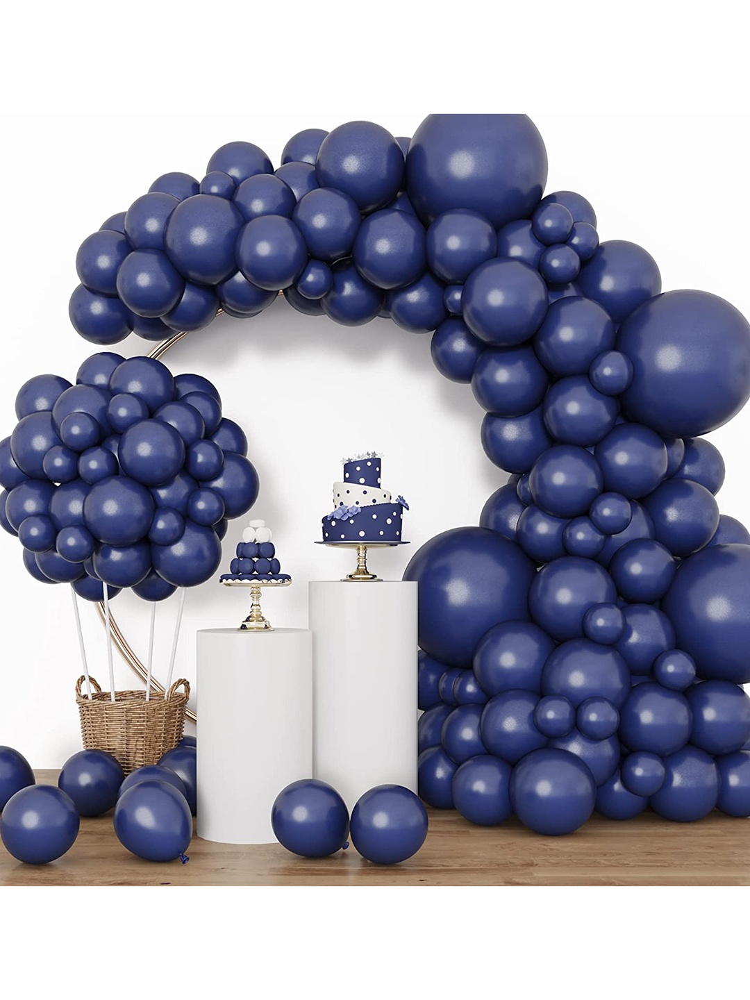 

CHOCOZONE Pack of 100 Blue Metallic Birthday Party Balloons