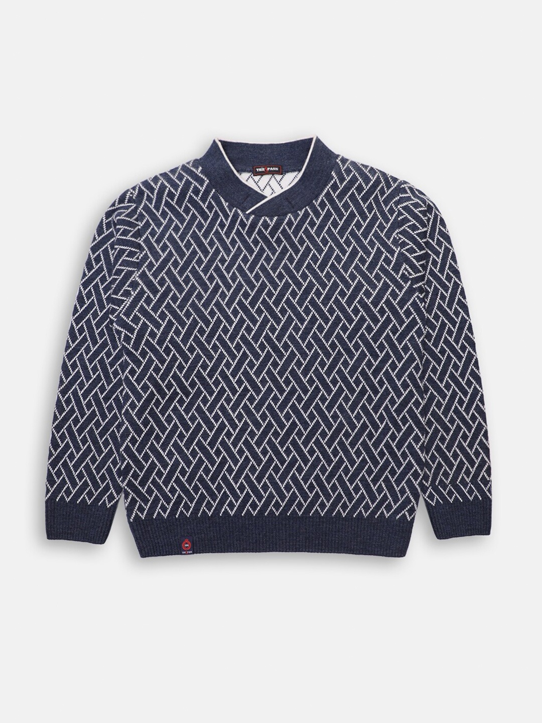 

CHIMPRALA Boys Blue & White Printed Pullover